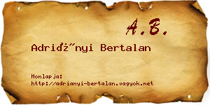 Adriányi Bertalan névjegykártya